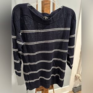 Talbots blue and white striped sweater